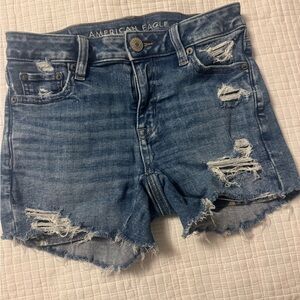 American Eagle Outfitters Frayed Distressed Jean Shorts - Size 0